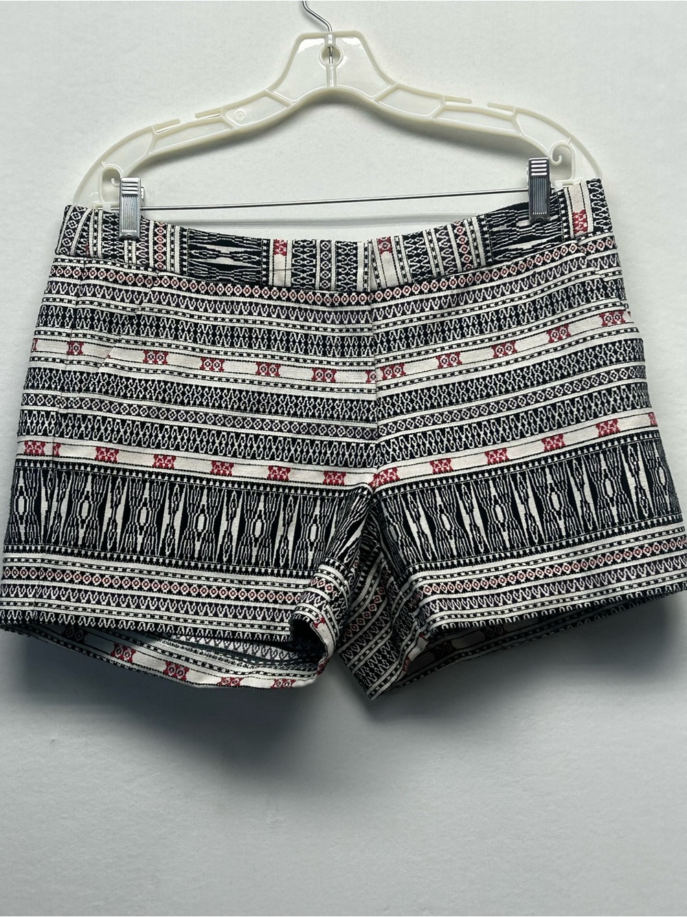 Artisan Ny Black, White & Red Tribal High-Waist Shorts